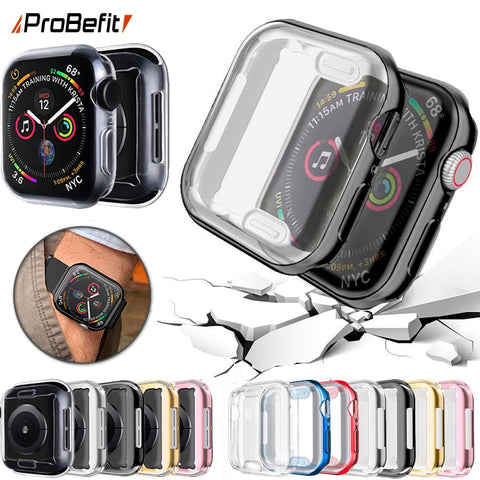 [variant_title] - ProBefit 360 Slim Watch Cover for Apple Watch Case 5 4 3 2 1 42MM 38MM Soft Clear TPU Screen Protector for iWatch 4 3 44MM 40MM