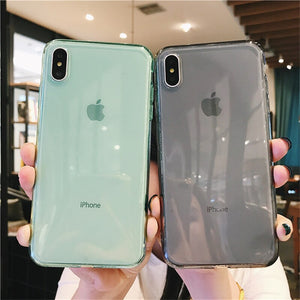 Soild Candy Color Transparent Phone Case For iPhone 11 Pro Max X XS XS Max 6 6S 7 8 Plus Soft TPU Colorful Protection Back Cover