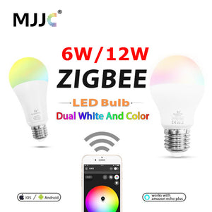 [variant_title] - ZIGBEE Bulb E27 6W 12W E26 Lamp RGB Dual White Zigbee Smart Lamp App Control LED Light Bulb AC 110V 220V 230V Zigbee ZLL Link
