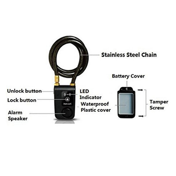 [variant_title] - Waterproof Smart Bluetooth Lock Automatic Alarm Mobile Phone APP Unlocking Keyless for Bike/ Motorcycle/ Gate Lock