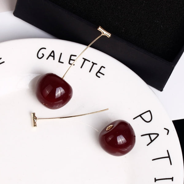 [variant_title] - New European and American Fruit Fashion Long Ear Nail Temperament Cherry Cherry Earrings Lady Earrings (ED568)