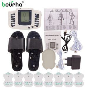 [variant_title] - Beurha Electrical Muscle Stimulator Russian Button Therapy Massager Pulse Tens Acupuncture Full Body Massage Relax Care 16 Pads