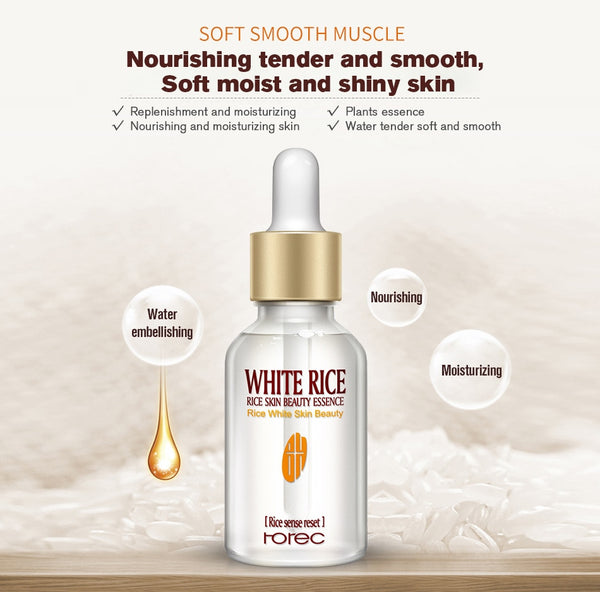 [variant_title] - HOREC White Rice Whitening Serum Face Moisturizing Cream Anti Wrinkle Anti Aging Face Fine Lines Acne Treatment Skin Care 15ml