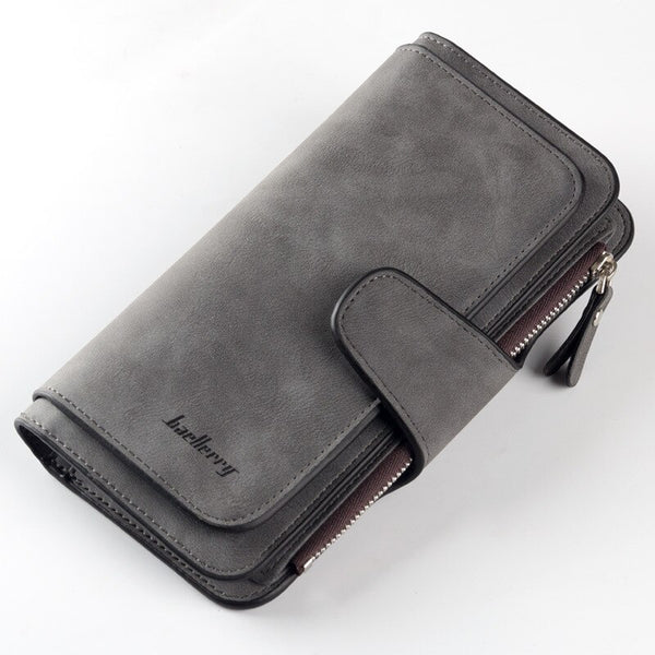 Deep Gray - Fashion Women Wallets Long Wallet Female Purse Pu Leather Wallets Big Capacity Ladies Coin Purses Phone Clutch WWS046-1