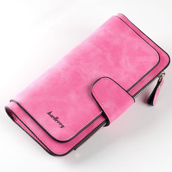 Rose - Fashion Women Wallets Long Wallet Female Purse Pu Leather Wallets Big Capacity Ladies Coin Purses Phone Clutch WWS046-1