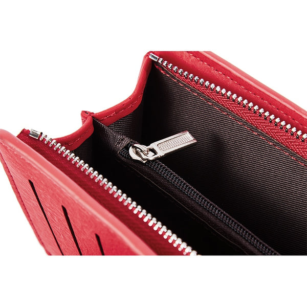 [variant_title] - Wallet Female PU Leather Wallet Leisure Purse Red Style 3Fold Top Quality Women Wallets Long Coin Purse Card Holders Carteras