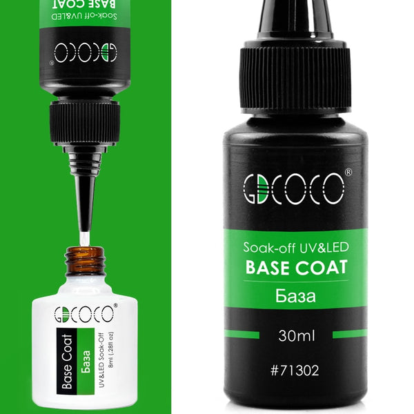 Base 30ml - #86102 GDCOCO 2019 New Arrival Primer Gel Varnish Soak Off UV LED Gel Nail Polish Base Coat No Wipe Top Color Gel Polish