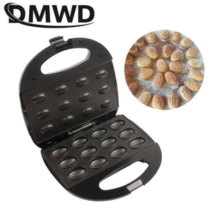 Default Title - DMWD Electric Walnut Cake Maker Automatic Mini Nut Waffle Bread Machine Sandwich Iron Toaster Baking Breakfast Pan Oven EU plug