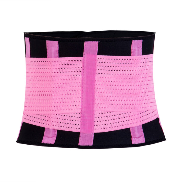Pink / S - Women Body Shapers Unisex Waist Cincher Trimmer Tummy Slimming Belt Latex Waist Trainer Woman Postpartum Corset Shaper