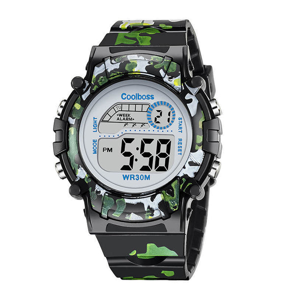 green - Camouflage Watches Children Watch Led Digital Wristwatch Kids Boys Girs Students Clock Waterproof Sport Gift Relojes Army Green