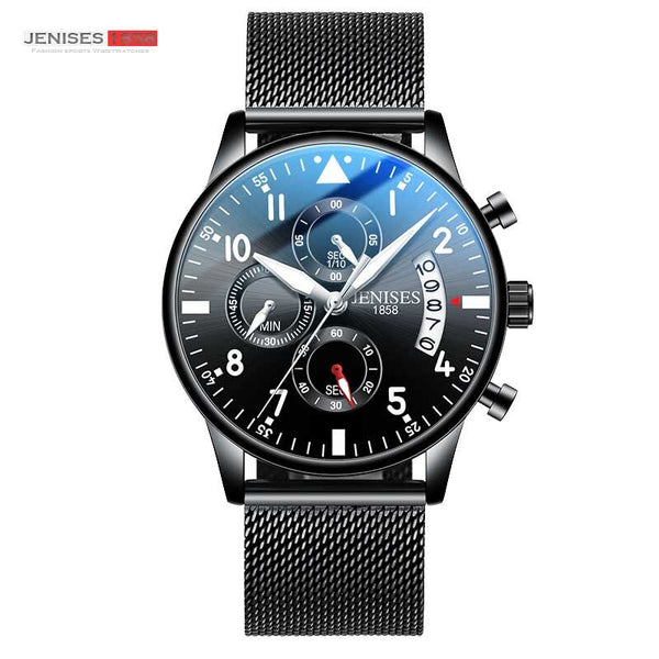 Coffee - JENISES Men Watch Top Brand Luxury Quartz Watch Men Fashion Military Waterproof Chronograph Sport Watches Saat Relogio Masculino