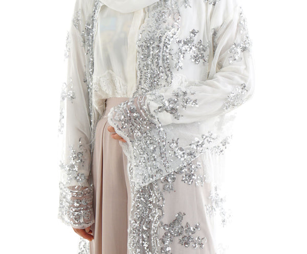 [variant_title] - Embroidered Sequins Muslim Dress Abaya Islamic Women Malaysia Jilbab Djellaba Robe Musulmane Turkish Baju Open Kimono Kaftan