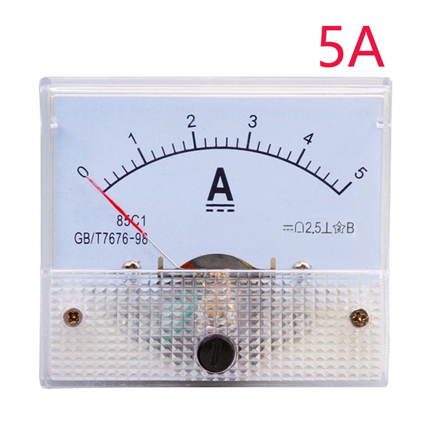 0-5A - 85C1-A DC Analog Amperemeter Panel Meter Gauge 1A 2A 3A 5A 10A 20A 30A AMP Gauge Current Mechanical Ammeters