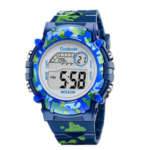 blue - Camouflage Watches Children Watch Led Digital Wristwatch Kids Boys Girs Students Clock Waterproof Sport Gift Relojes Army Green