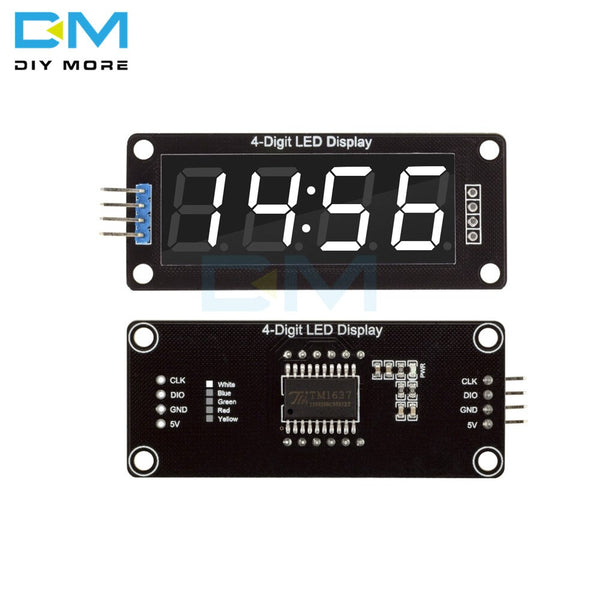 [variant_title] - TM1637 4-Digit LED 0.56 Inch Display Tube 7 Segments Blue Yellow White Green Red Clock Double Dots Module For Arduino Board