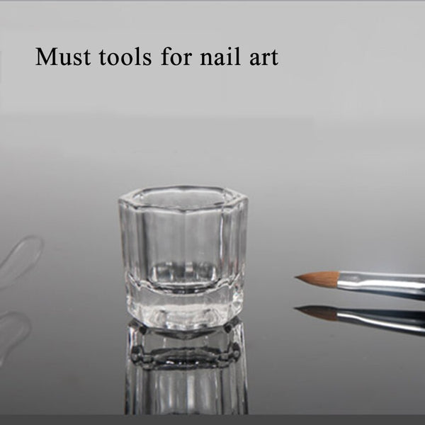 [variant_title] - Manicure Crystal Cup Glass Nail Art 8 Angles Liquid Glass Cup Bowl Dappen Dish Nail Equipment Supply Tools DIY Nail Salon