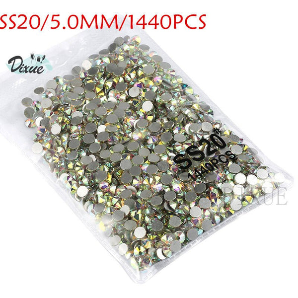 AB SS20 1440pcs - High light AAA rhinestone crystal AB clear SS3-SS40(1.3mm-8.4mm) Non Hotfix flatback Rhinestones for Nails 3D nail art  gems045