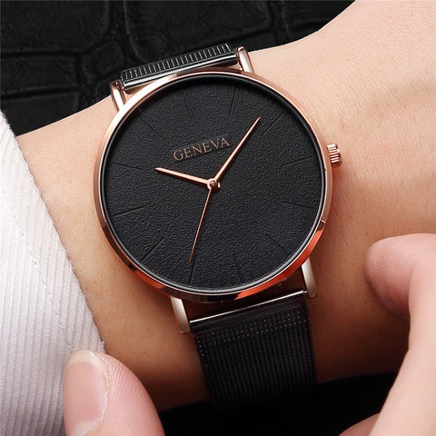 [variant_title] - New Ultra-thin Women's Watch 2019 Lover's Watch Luxury Saat Rose Gold Mesh Stainless Steel Women's Watches Female Male Clock