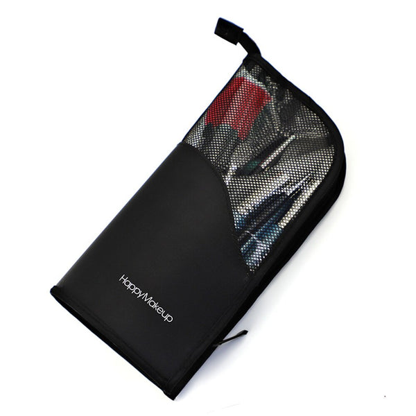 [variant_title] - 1pcs Fashion Women Vertical Mesh Zipper Pouch Cosmetic Makeup Bag Travel Organizer Makeup Brush Bag 23*13*12CM