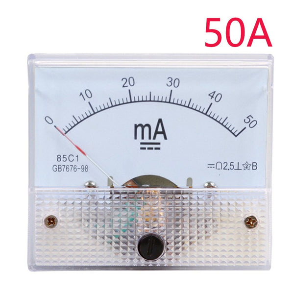 0-50A - 85C1-A DC Analog Amperemeter Panel Meter Gauge 1A 2A 3A 5A 10A 20A 30A AMP Gauge Current Mechanical Ammeters