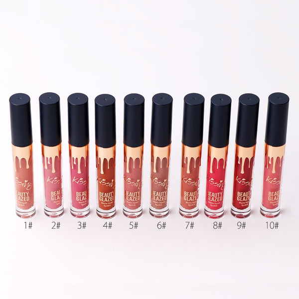 [variant_title] - BEAUTY GLAZED 6 Colors Matte Lipstick Set Waterproof Long Lasting Lip Gloss Nude Velvet Pigment Batom Women Fashion Lip Makeup