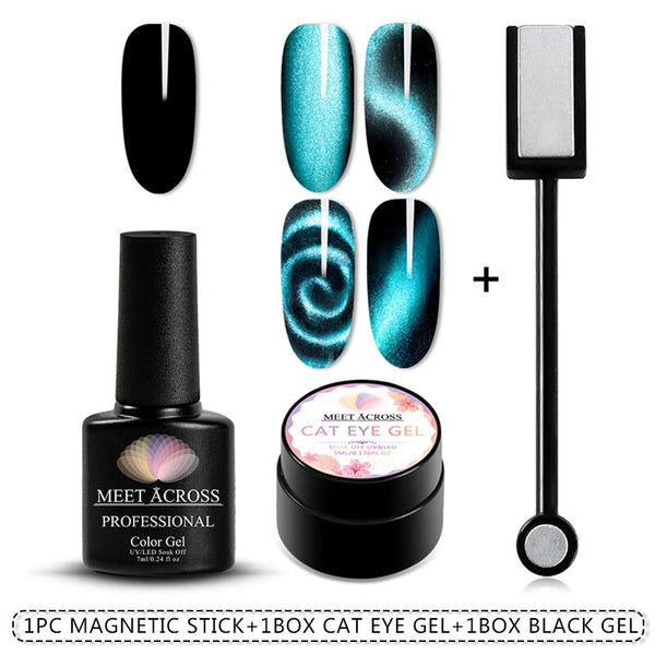 ZH01140 - Magnetic 5D Cat Eye UV Gel Nail Polish Magnet Laser Nail Art Varnish Starry Sky Jade Effect Soak Off UV Gel Nail Art Lacquer