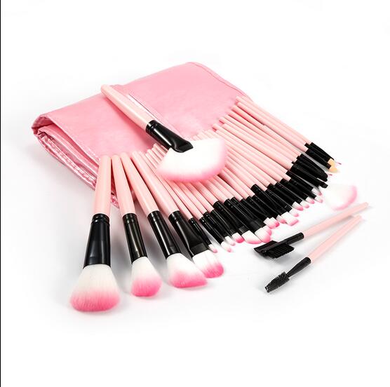 02 - ELECOOL 32Pcs Makeup Brushes Professional Cosmetic MakeUp Brush Set Kabuki Powder Lipsticks Beauty Tools Kit+ Pouch Bag 3 Colors