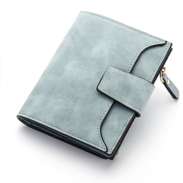 light blue - New Leather Women Wallet Hasp Small and Slim Coin Pocket Purse Women Wallets Cards Holders Luxury Brand Wallets Designer Purse