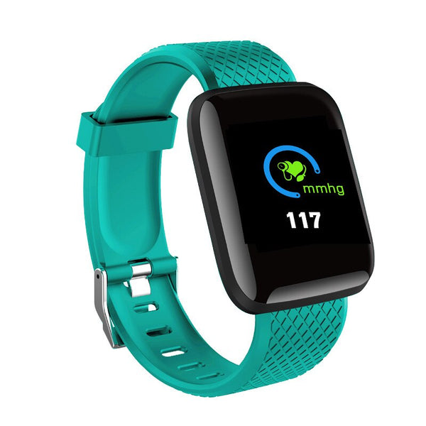 Green - Smart Watch Men Blood Pressure Heart Rate Monitor Milanese Stainless Steel Smart Wristband Sport Fitness tracker Smart watch+Box