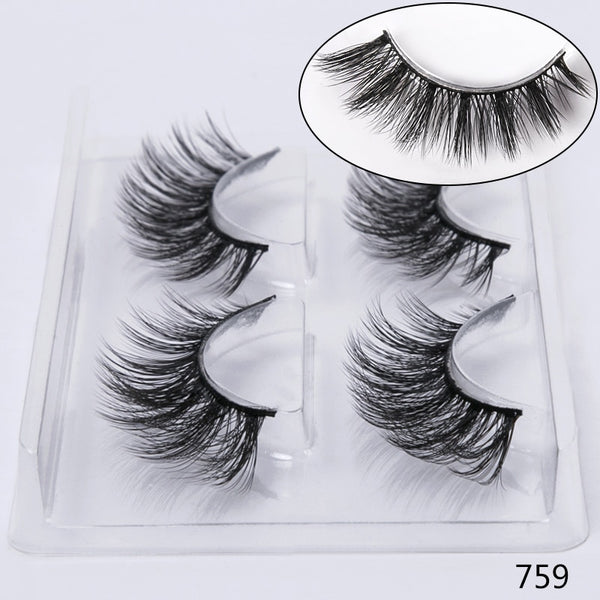 759 - SEXYSHEEP 2/4 pairs natural false eyelashes fake lashes long makeup 3d mink lashes eyelash extension mink eyelashes for beauty