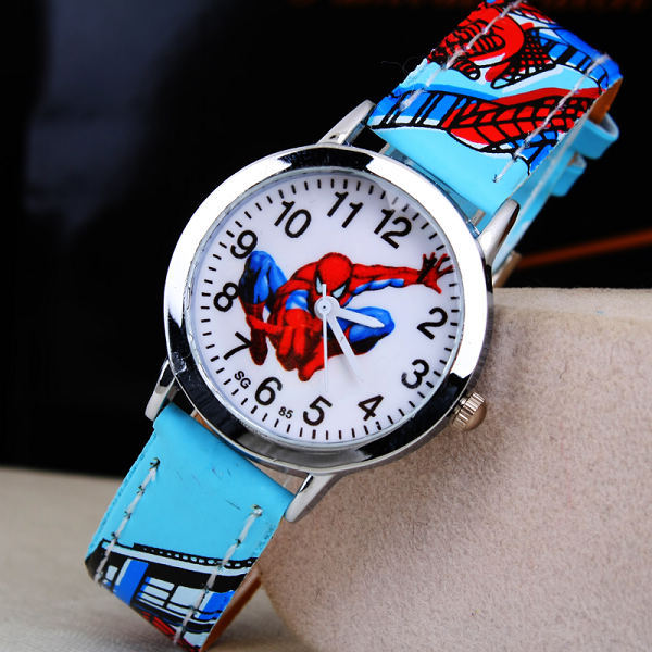 Sky Blue - Ruislee Hot Sale SpiderMan Watch Cute Cartoon Watch Kids Watches Rubber Quartz Watch Gift Children Hour reloj montre relogio