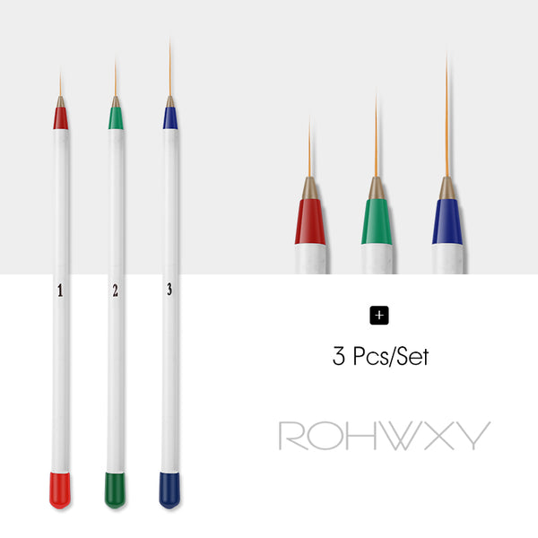 3 Pcs RGB - ROHWXY Nail Brush For Manicure Gel Brush For Nail Art 15Pcs/Set Ombre Brush For Gradient For Gel Nail Polish Painting Drawing