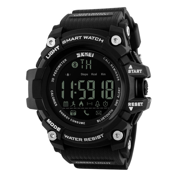Smart Black Watch - SKMEI Outdoor Sport Smart Watch Men Bluetooth Multifunction Fitness Watches 5Bar Waterproof Digital Watch reloj hombre 1227/1384