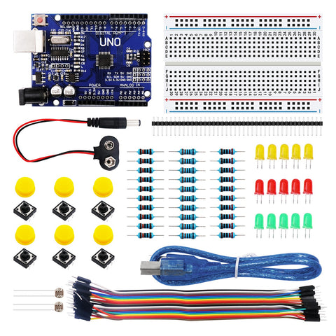 Default Title - UNO R3 Starter Kit 400 Point Mini Breadboard LED Jumper Wire Button for Arduino