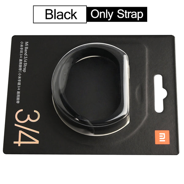 Black - Original Xiaomi Mi Band 4 Strap Silicone Wristband Bracelet Xiaomi Band 4 3 Mi band4 Miband4 Pink Wrist Straps Xiomi Mi Band 4