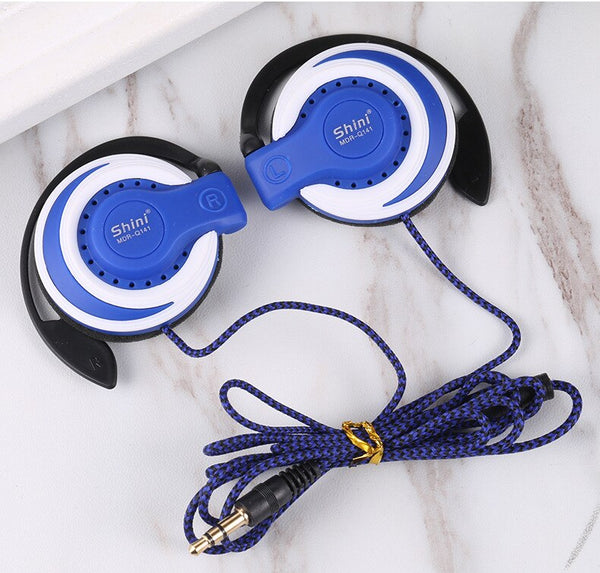 Blue - Shini Q141 Stereo Headphones Sports Running Earphones EarHook Headset Music Bass Earbuds Handsfree For iPhone4/5/6 Samsung