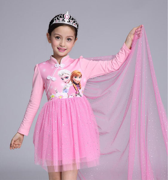 1-1254 / 10T - Disney Frozen dress disfraz anna elsa princess sofia infantil fever kids costume vestido rapunzel jurk disfraces moana infants