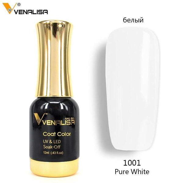 1001 White - #60751  2019 New Venalisa Nail Paint Gel 12ml 120 colors Gel Polish Nail Gel Soak Off UV Gel Polish Nail Lacquer Varnishes