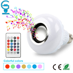 [variant_title] - Smart E27 RGB Bluetooth Speaker LED Bulb Light 12W Music Playing Dimmable Wireless Led Lamp with 24 Keys Remote Control