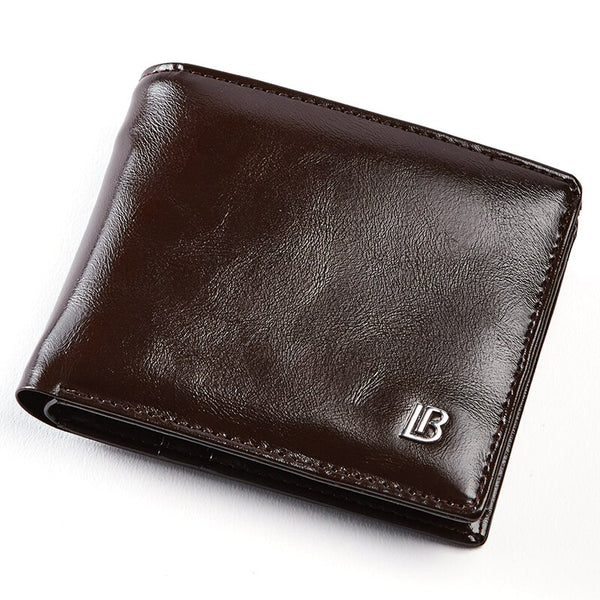 [variant_title] - Genuine Leather Wallet Men New Brand Purses for men Black Brown Bifold Wallet Zipper Coin Purse Wallets With Gift Box