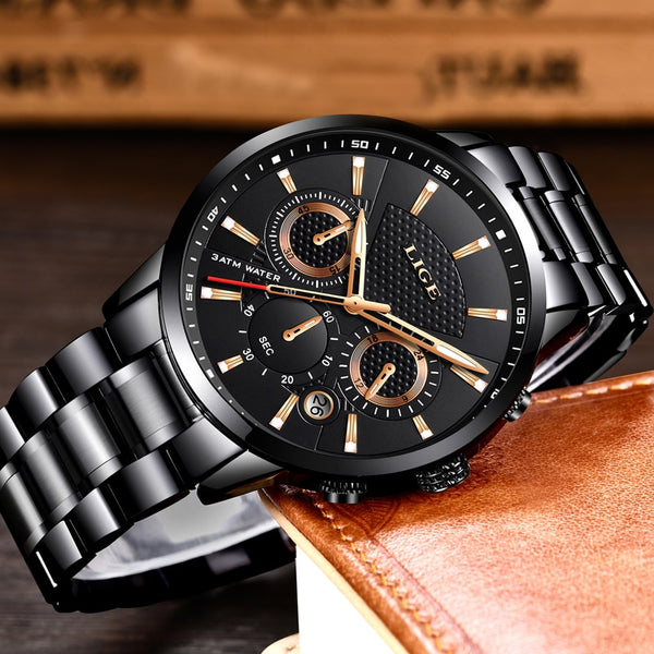 [variant_title] - LIGE 2018 Watch Men Fashion Sport Quartz Clock Mens Watches Brand Luxury Full Steel Business Waterproof Watch Relogio Masculino