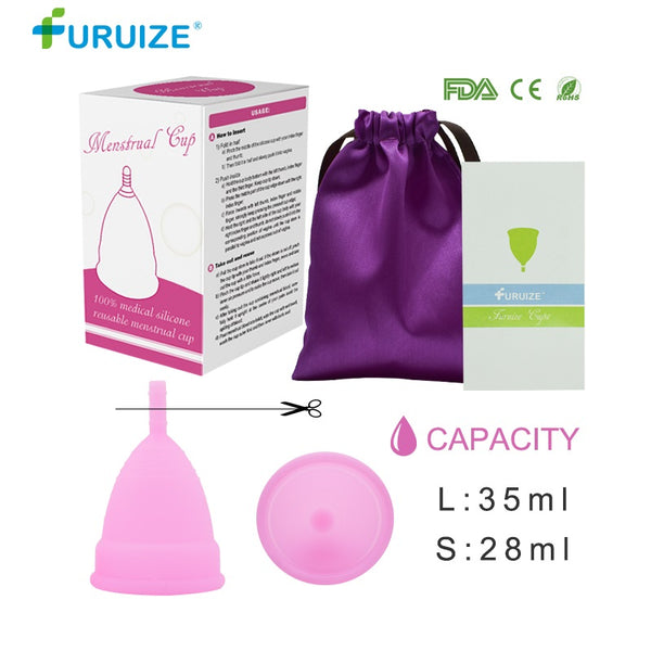 1pack-bag-box-purple / L size - Hot Sale Menstrual cup for Women Feminine hygiene Medical 100% silicone Cup Menstrual reusable lady cup copa menstrual than pads
