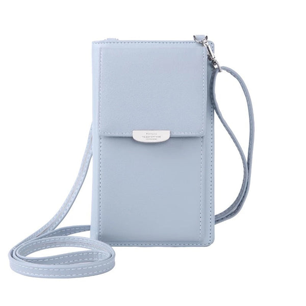 Blue - JI HAO Summer Style Women Phone Shoulder Bag  PU Leather Money Wallet  Mini Chain Mobile Phone Bags Crossbody Messenger Bag