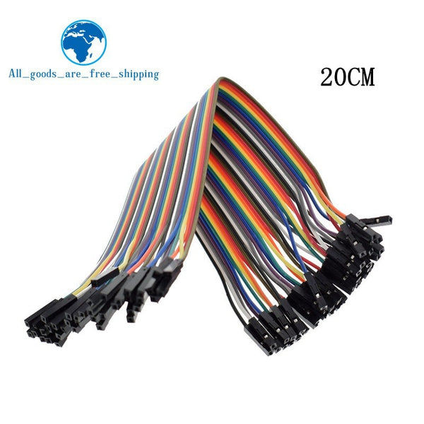 20C female to female - TZT Dupont Line 10cm/20CM/30CM Male to Male+Female to Male + Female to Female Jumper Wire Dupont Cable for arduino DIY KIT