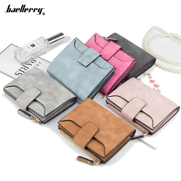 [variant_title] - New Leather Women Wallet Hasp Small and Slim Coin Pocket Purse Women Wallets Cards Holders Luxury Brand Wallets Designer Purse