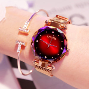 [variant_title] - Luxury Rose Gold Women Watches Fashion Diamond Ladies Starry Sky Magnet Watch Waterproof Female Wristwatch For Gift Clock 2019