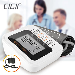 [variant_title] - Cigii Portable Digital Upper Arm Blood Pressure Monitor Heartbeat test Health care monitor 2 Cuff Tonometer