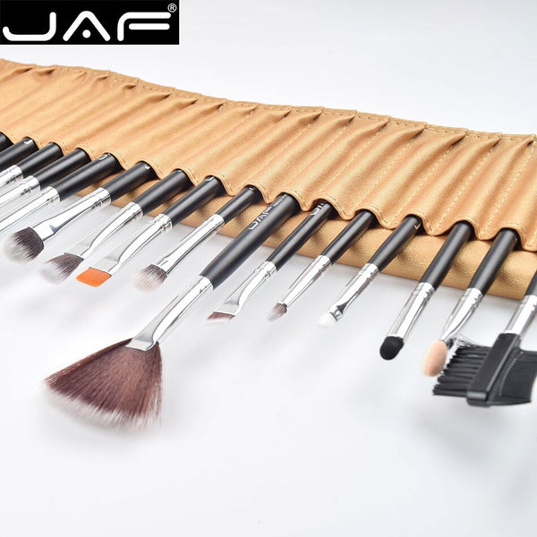 [variant_title] - JAF Brand 24 pcs Hair Makeup Brush Set High Quality Professional Makeup Brushes Synthetic kabuki brush With Leather Pouch 4000