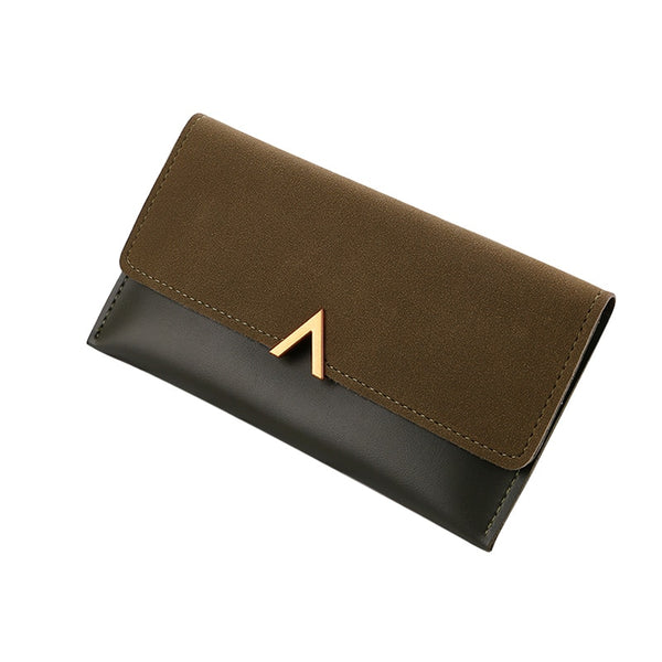 Green - 2019 Leather Women Wallets Hasp Lady Moneybags Zipper Coin Purse Woman Envelope Wallet Money Cards ID Holder Bags Purses Pocket