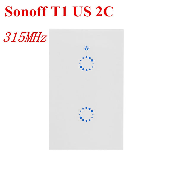 Sonoff T1 US 2C - Sonoff T1 Smart Switch 1-3Gang EU UK WiFi & RF 86 Type Smart Wall Touch Light Switch Smart Home Automation Module Remote Control